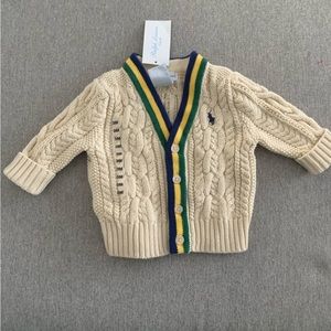 NWT Cable knits Ralph Lauren Layette Sweater
